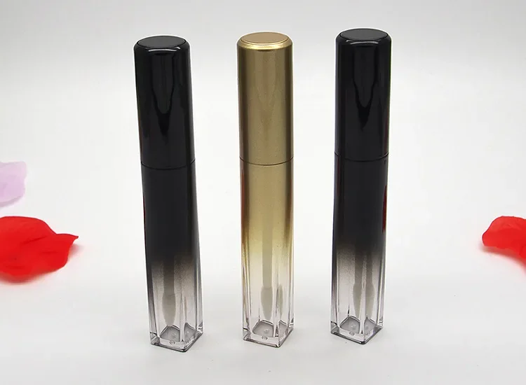 Bouteille Tube de brillant à lèvres en plastique doré dégradé givré de 8ml, 50 pièces, accessoires de voyage, conteneurs d'emballage cosmétique de maquillage