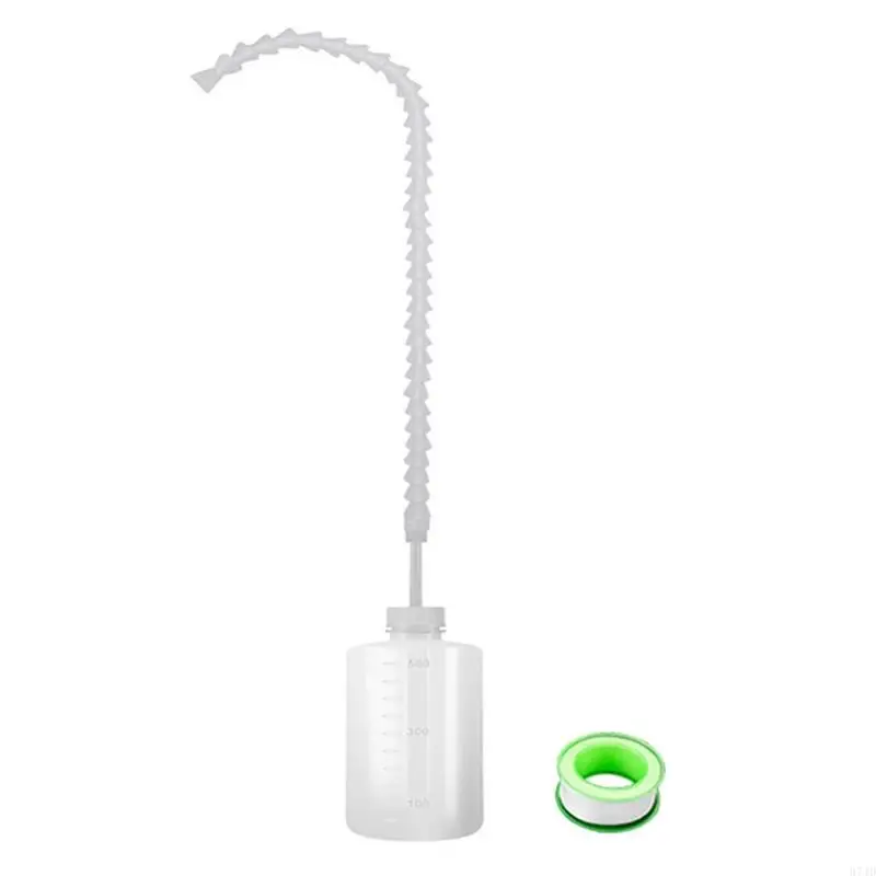 Extended Outlet Plant Waterer with Segmented Neck, See-Through Plastic Bottle and Visible Scale Lines for Hard-to-Reach 37JD