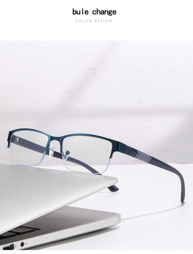 Multifokale Farbwechselnde Herren-Halbrahmen-Smart-Zoom-Brille für Nah- und Fernsicht 806 – Detail 15