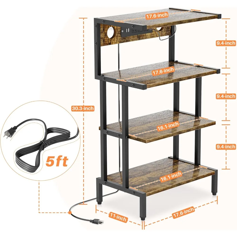 حامل وسائط من 4 طبقات مع ضوء LED ومخرج لوحدات تحكم الألعاب: متوافق مع PS4 وPS5 وXbox #3