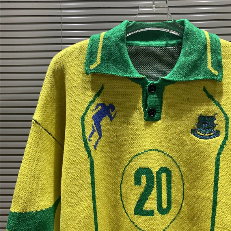 سترة House of Errors عالية الجودة كاجوال فضفاضة عصرية بنمط عين كبيرة من قماش الجاكار المحبوك بأكمام قصيرة