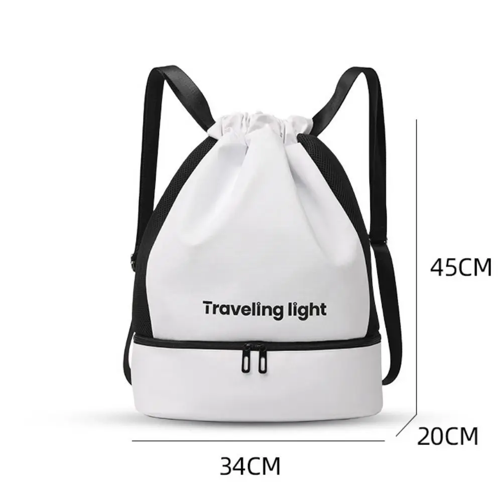 Waterproof Drawstring Swimming Bag Dry Wet Separation Zipper Beach Backpack Bag Lightweight Shoes Storage Bag Swimm Storage Bag