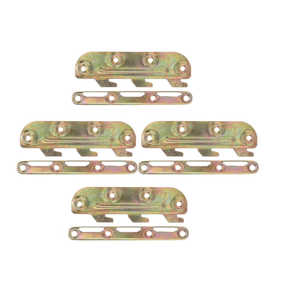 

4pcs Hinge Accessories Metal Bed Frame Brackets Heavy Duty Support For Furniture Connection Bed Rail Fasteners Headboard