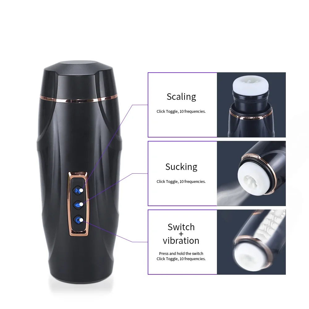 Automatic Telescopic Male Masturbator Vibration Blowjob Sucking Masturbation Cup for Men Oral Vagina Machine Sex Toys for Adult