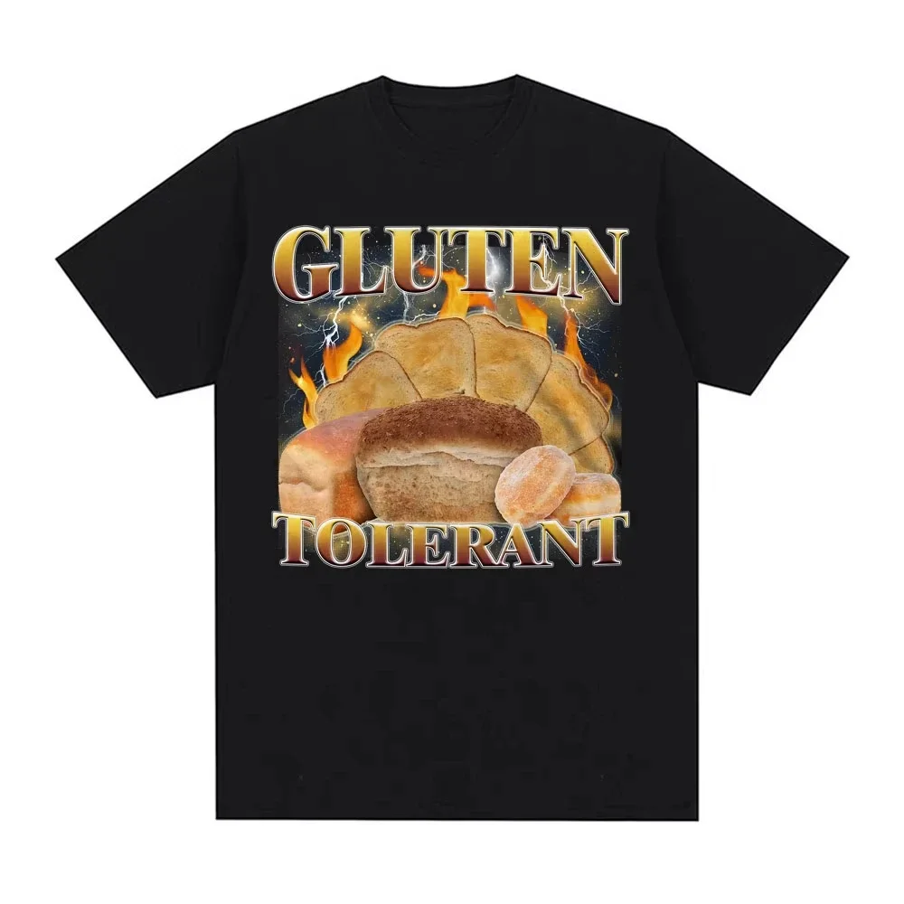 Gluten Tolerant Funny Meme T-shirt Men Women High Street Fashion 90s Vintage Graphic T Shirts Casual Short Sleeve T Shirt