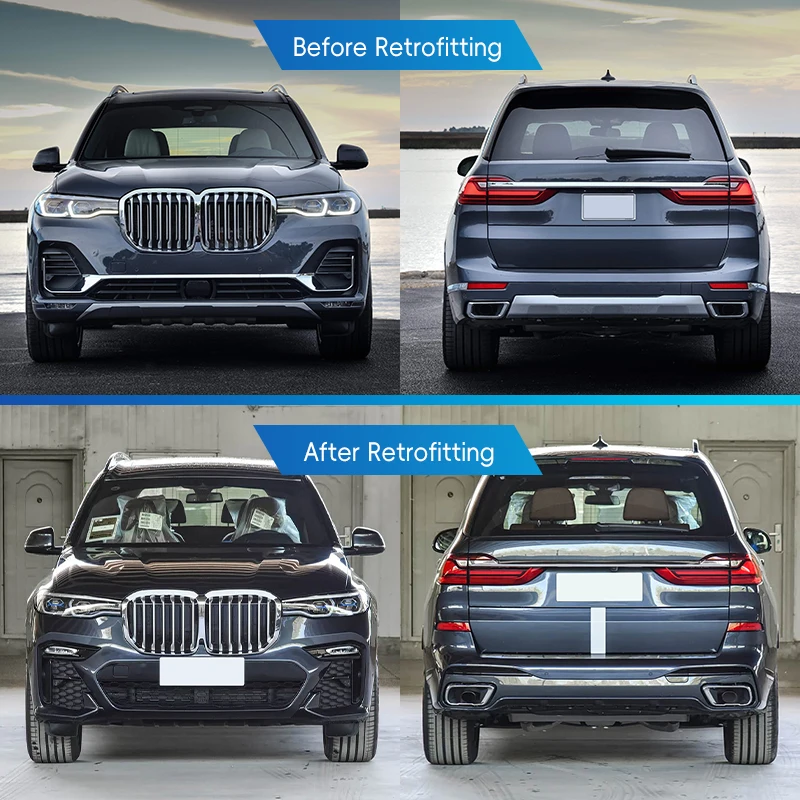 2018-2022 X7 G07 M-TECH Style Body Kit Front Rear Bumper Lip Side Skirt Grille Exterior Tuning PartsCar Parts Body Kit