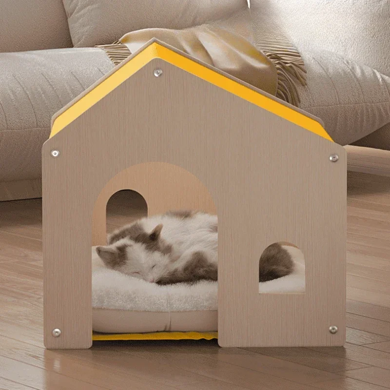 Tiny Prefab House Dog Crate Camping Furniture Wood Beds Villa Dog Crate Live Home Modular Niche Pour Chien Pet Products
