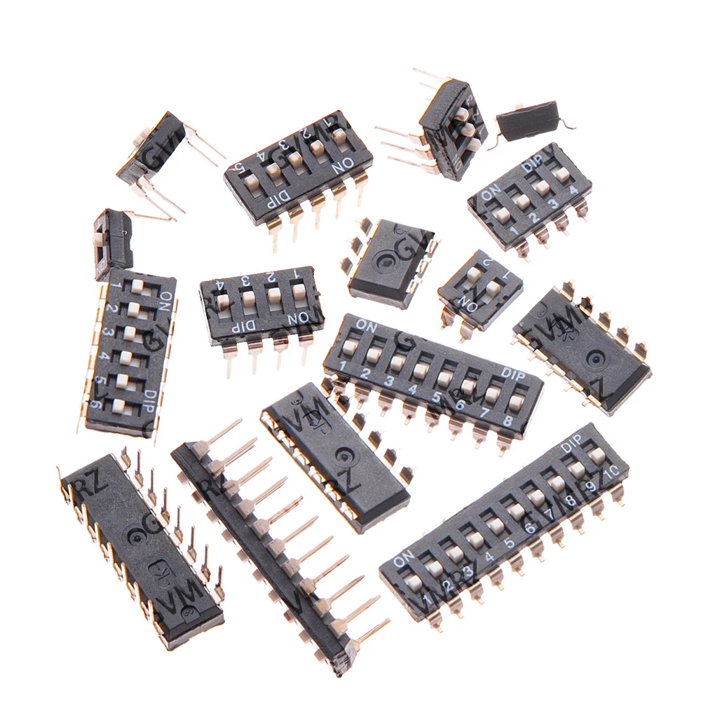 5PCS 2.54mm Pitch Toggle Switch Snap Switch DIP SMD DIP Switch Connector Slide Type Switch Module 1 2 3 4 5 6 7 8 10PIN