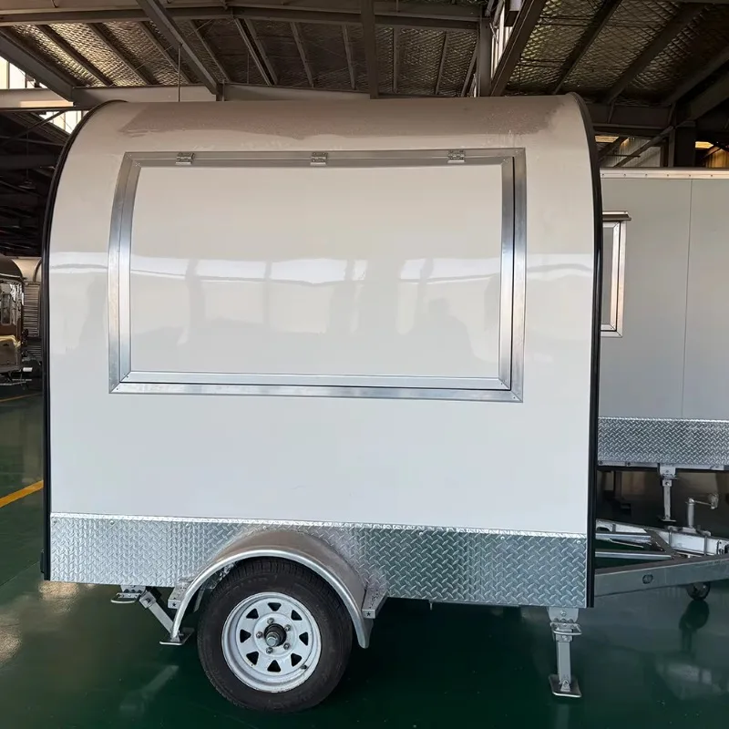 2026 Stainless Steel Food Truck with Full Kitchen Mobile Food Trailer for Sale Europe CE DOT Certificate Customized