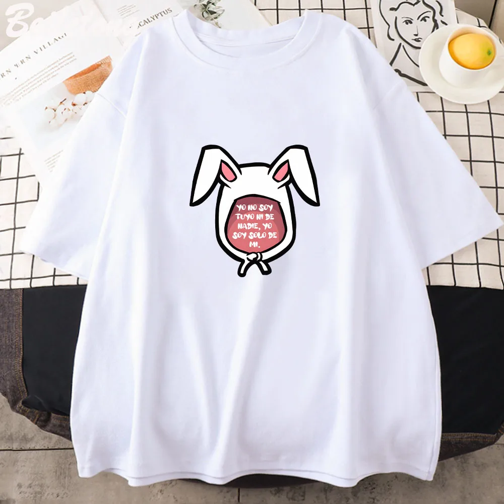 Bad Bunny-Un Verano Sin Ti  Print Shirt Women's T-shirt Fashion Cute Tops Girls Children Casual Short Sleeve Summer 100% Cotton