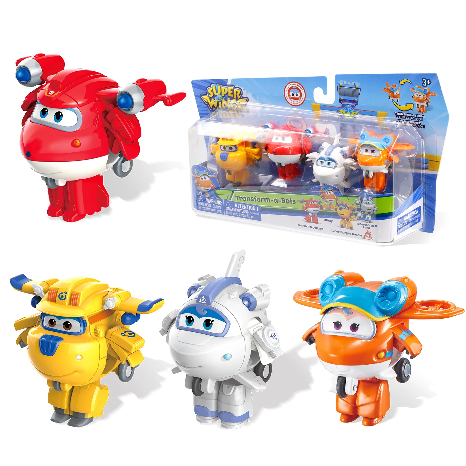 צעצועי סופר ווינגס 14 חלקים, צעצוע דמות אספנות של מטוס בגודל 2 אינץ' עם דמות פעולה מיניאטורית של דינוזאור
