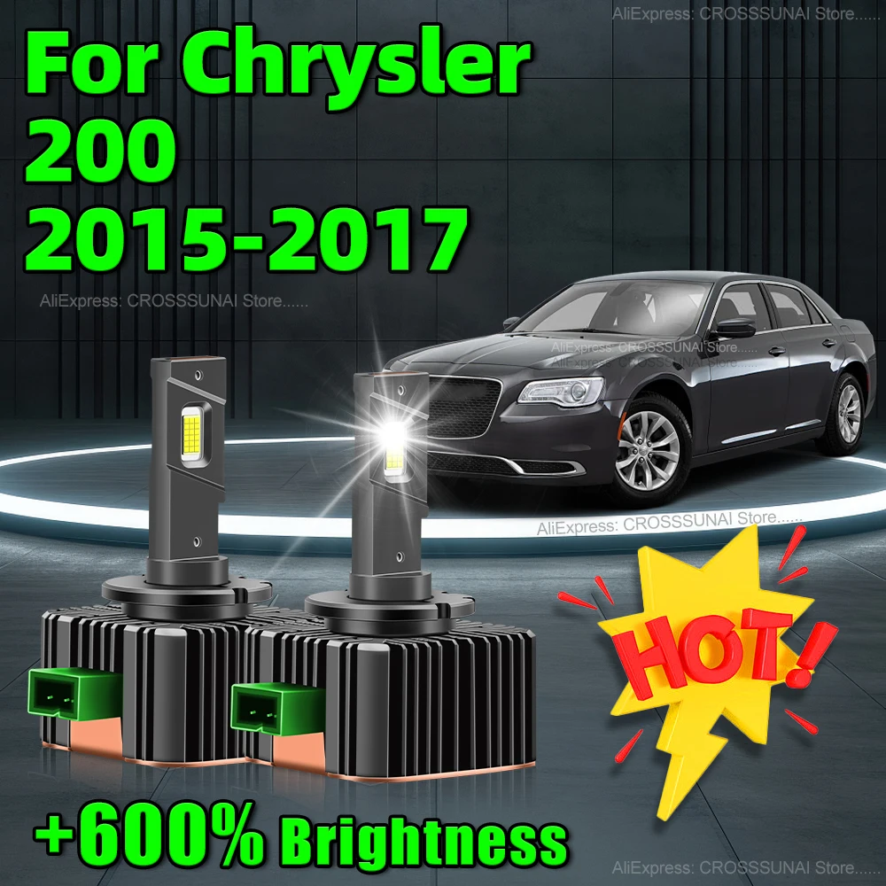 LED Headlights D3S 30000LM CANBUS CSP Chip 6000K Car Lamp High-power Light Bulbs with Fan For Chrysler 200 2015 2016 2017