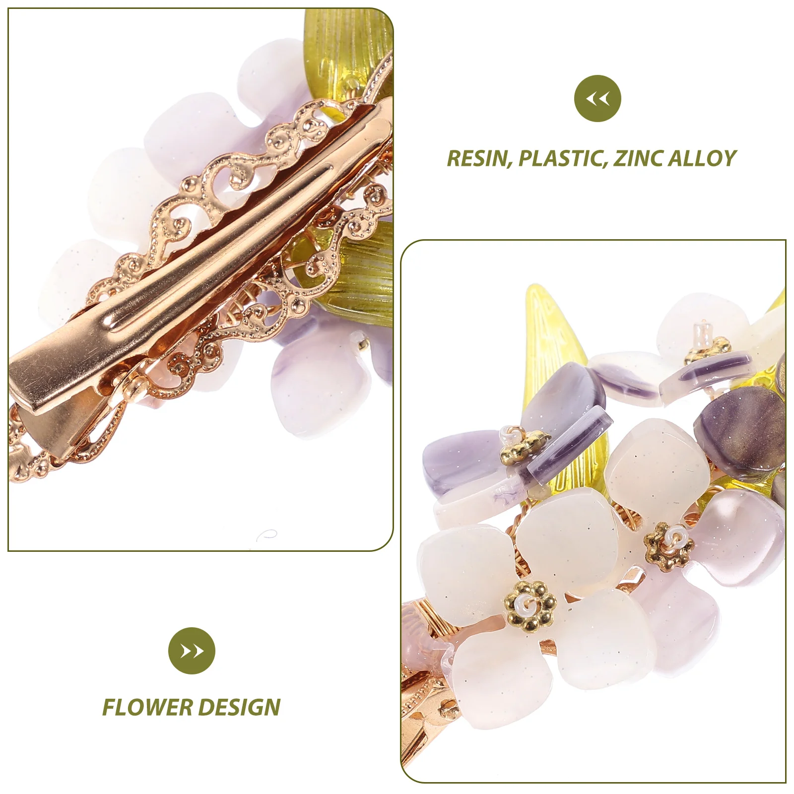 

Chinese Classical Hair Clip Purple Flower Resin Plastic Zinc Bride Wedding Accessories Women Barrettes Thick Thin Hair