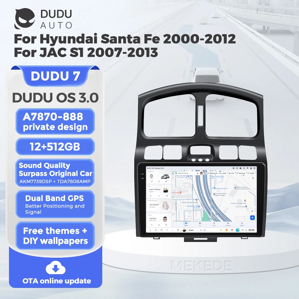 DUDU7 Android Carplay Car Radio For Hyundai Classic Santa Fe 2000-2004 JAC S1 (Rein) 2005-2015