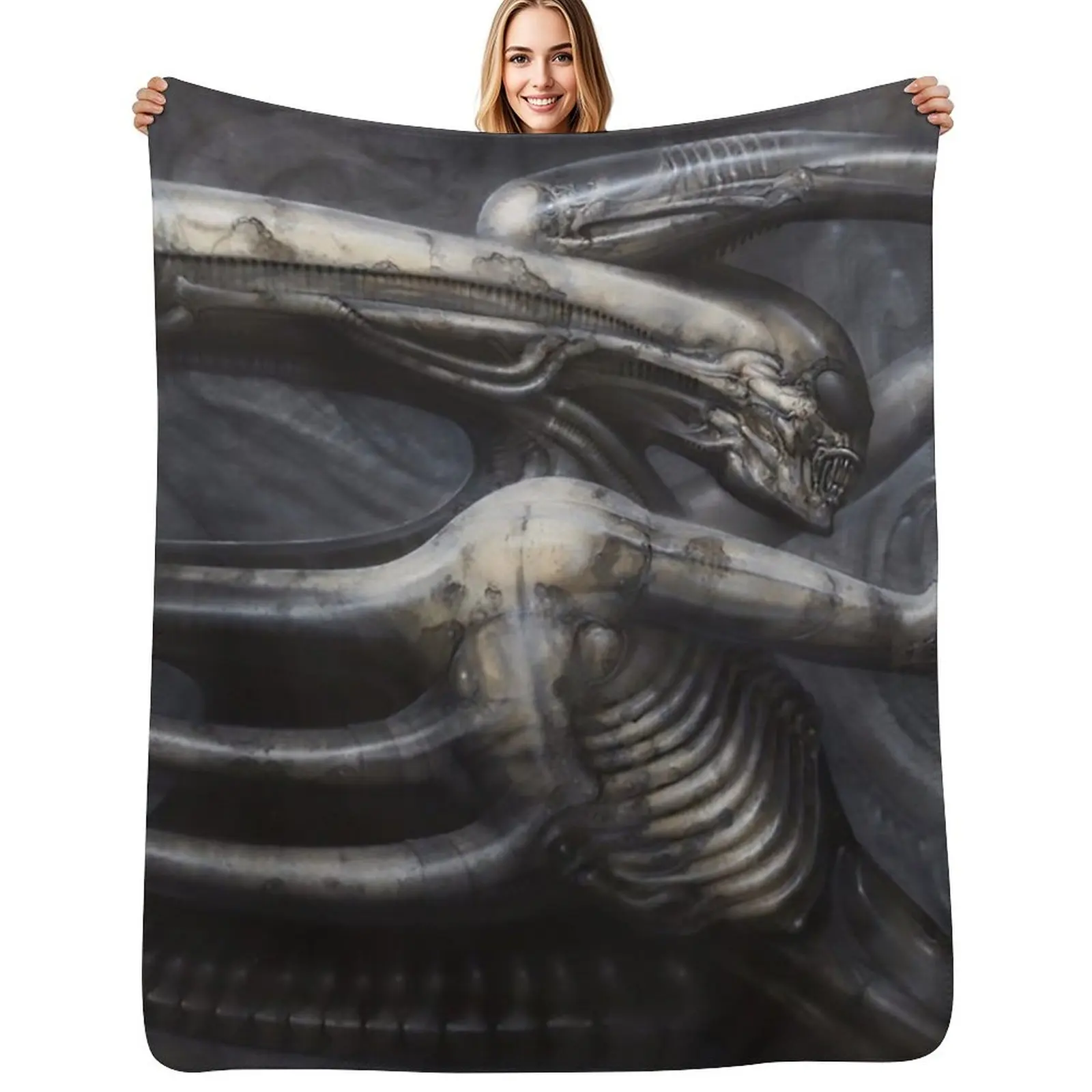 

H.R Giger - Necronomicon IV Throw Blanket Soft Plush Plaid Thins Heavy Sofa Blankets