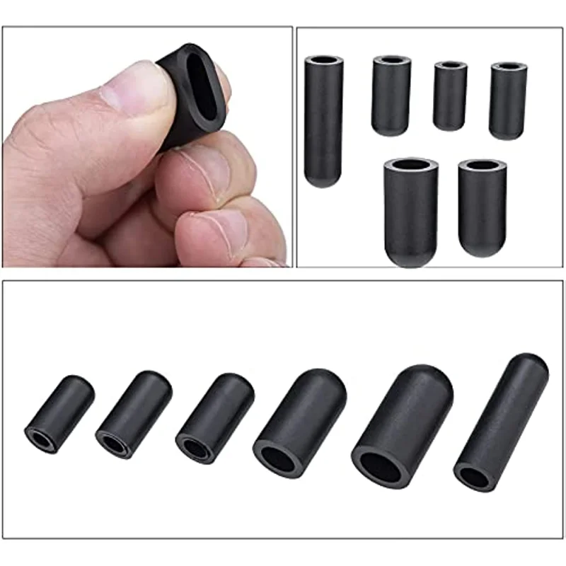 80pcs/box Black Vacuum Dust Cap for Automobile Crburetor Rubber Dropper Cover ID 5/32 inch to 3/8 inch Carburetor Hose Cap Kit