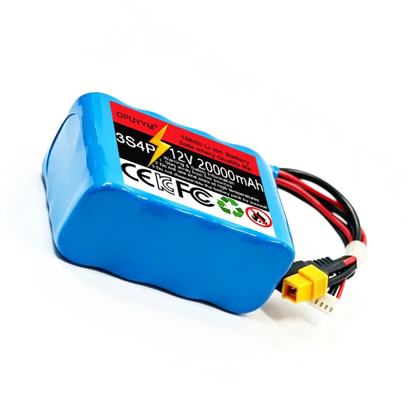 18650 3S4P Lithium Ion Battery 12V 20000mAh Built‑in BMS High Power Rechargeable for V030 GPS Remote Control Fishing Bait Boat view 5