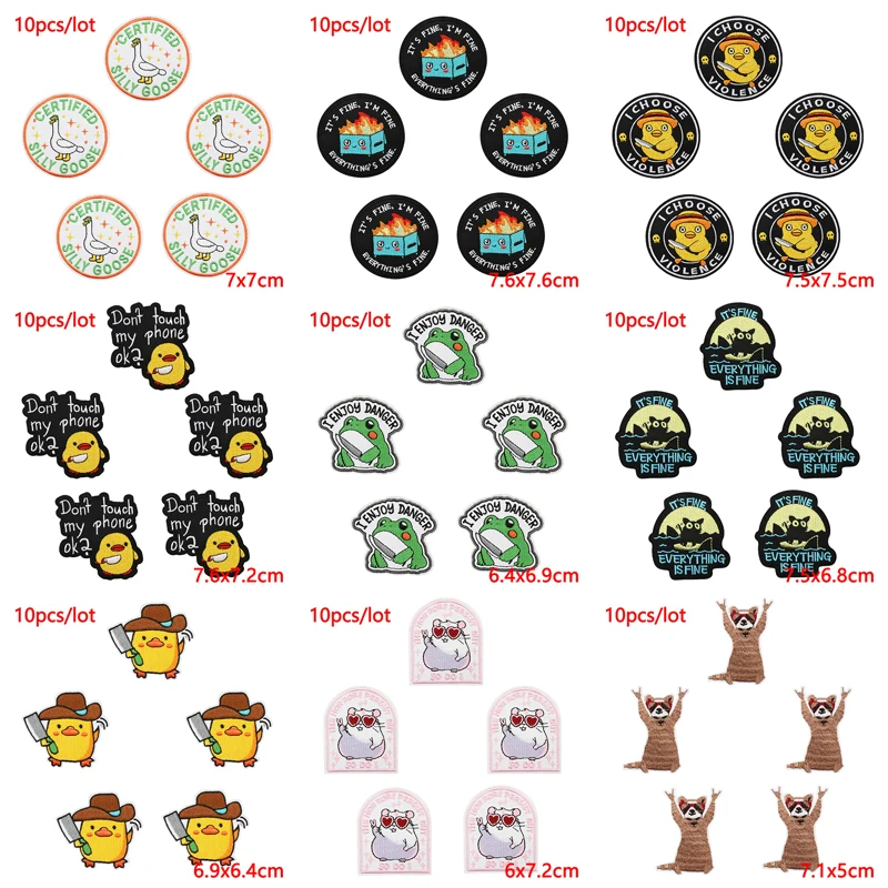 

10 шт./лот, нашивки с вышивкой животных в стиле хип-хоп для одежды — железные нашивки для куртки, джинсов, термоклеевая аппликация