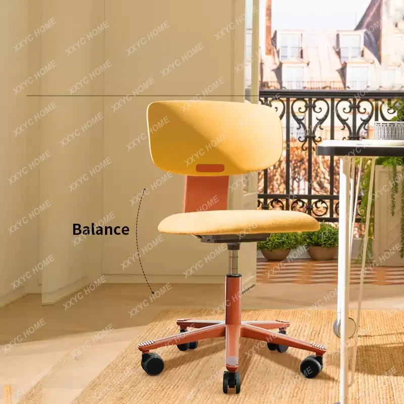 Rolling Armrest Office Chair Yellow Wheels Nordic Executive Relaxing Chairs Swivel