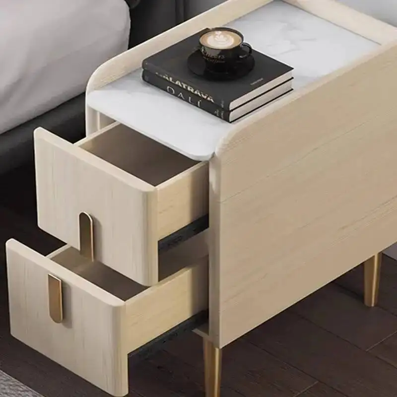 

Nordic Minimalist Bedside Table White Comfortable Bedside Bedroom Drawers Wooden Muebles Para El Hogar Home Furniture MZY