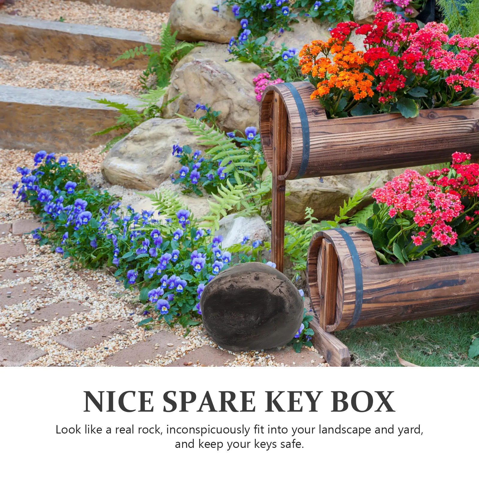 

Outdoor Key Hider Resin Material Realistic Design Safe Storage for Home Yard Hide Key Holder Spare Keys Storage Case