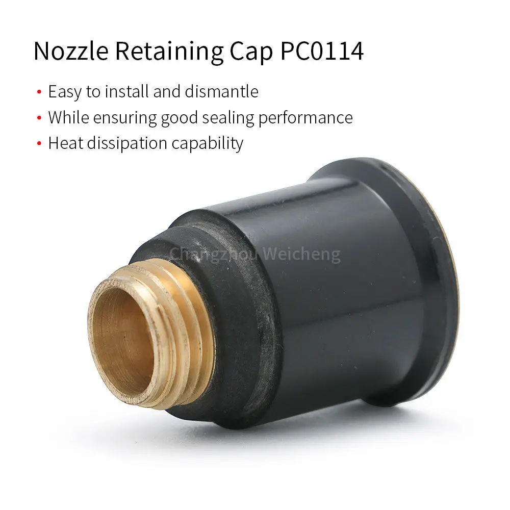 S75 Retaining Cap PC0114 Bahan Tembaga untuk Perlengkapan Obor Pemotong Plasma Trafimet S-75