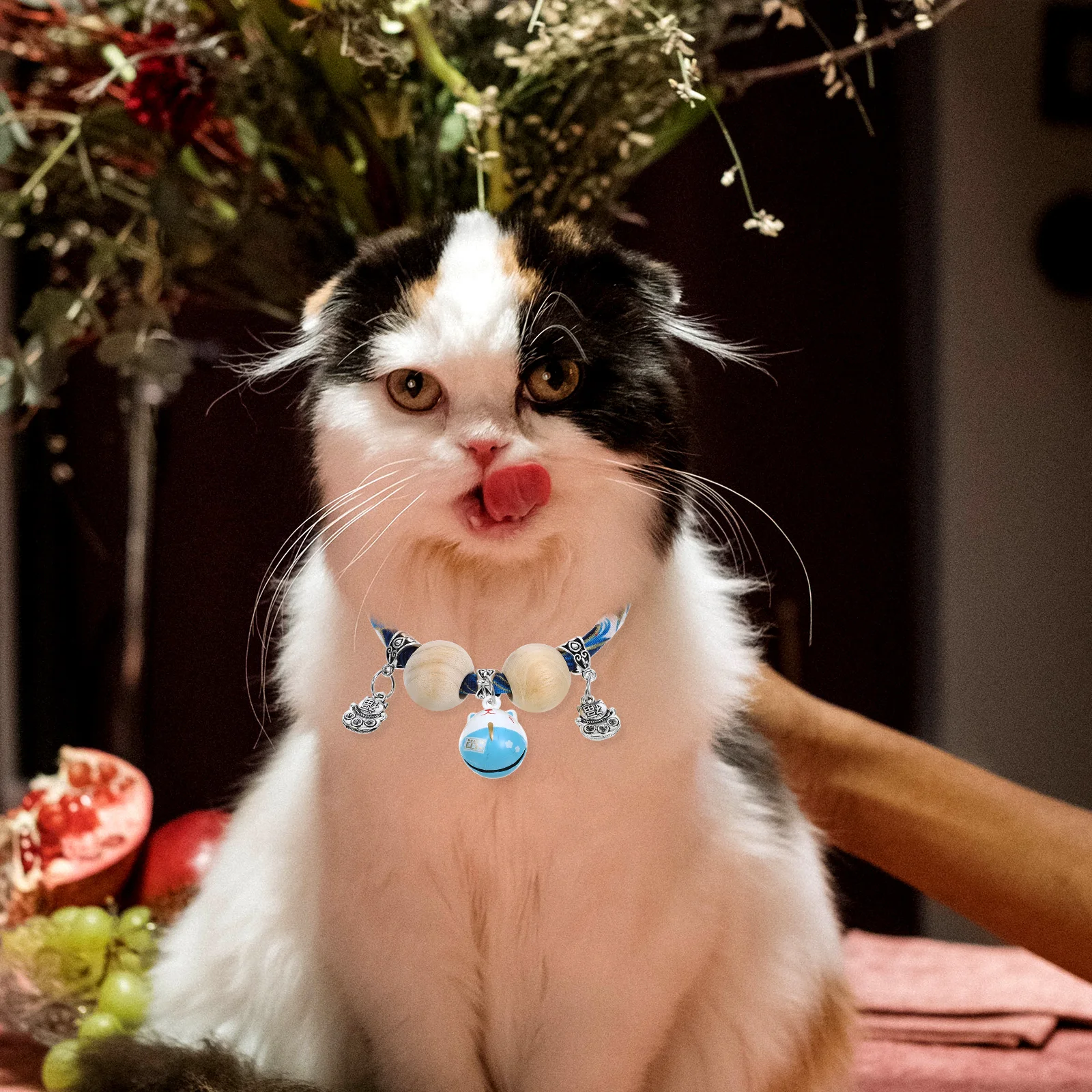 

Adjustable Breakaway Cat With Bell Tassel Wood Bead Safety For Boy Girl Cats Kittens Puppies Daily Use Cotton Rope Japanese