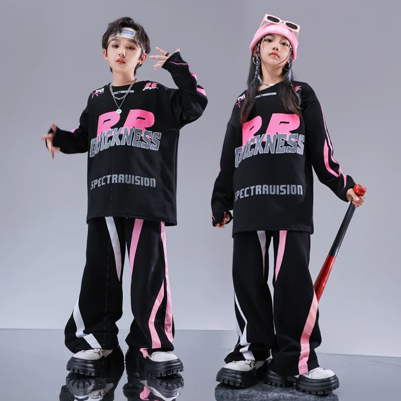 

New Year's Day Children's Street Dance Performance Dress, Maillard Boys Hip Hop Fashion Brand Children's Clothing Set, Children'