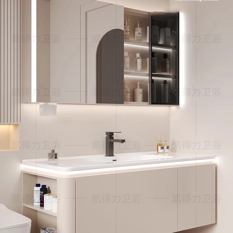 Washbasin White Bathroom Cabinets Vintage Light Storage Mirrors Bathroom Cabinets Mueble Lavabo Shelves Muebles Furniture