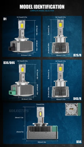 MAXGTRS D3S Светодиодные фары HID D1S D2S D4S D5S D8S D1R D2R D3R Turbo LED 24000LM Двусторонний чип CSP 6500K Белый 90 Вт Plug&Play — изображение продукта