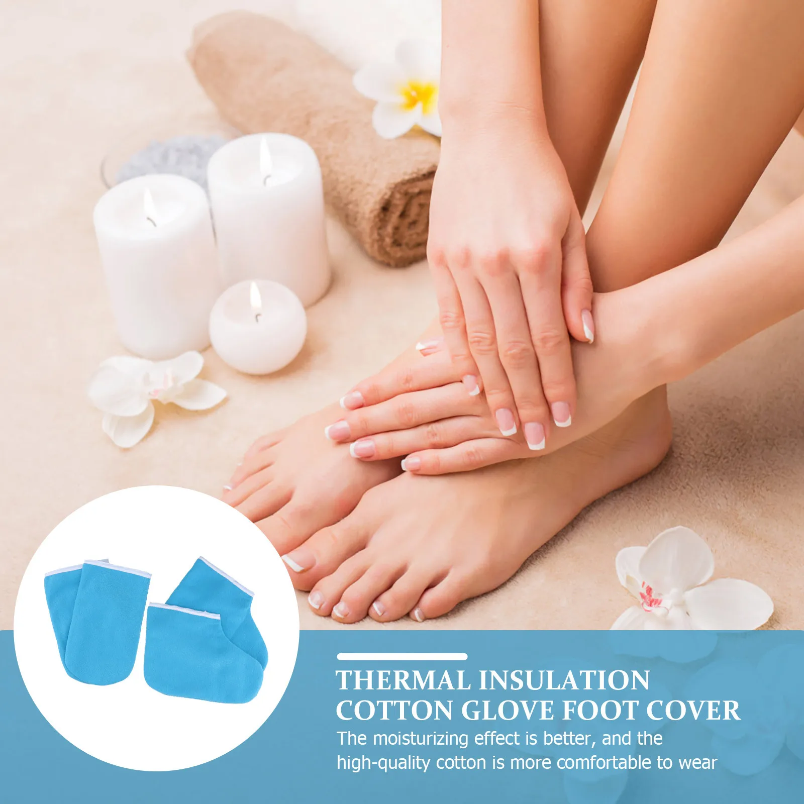 1 set 1 Set Paraffin Therapy Gloves Covers Kit For Hands Feet Moisturizing Warm Bath Socks Spa Care Accessories Wax Foot Cover