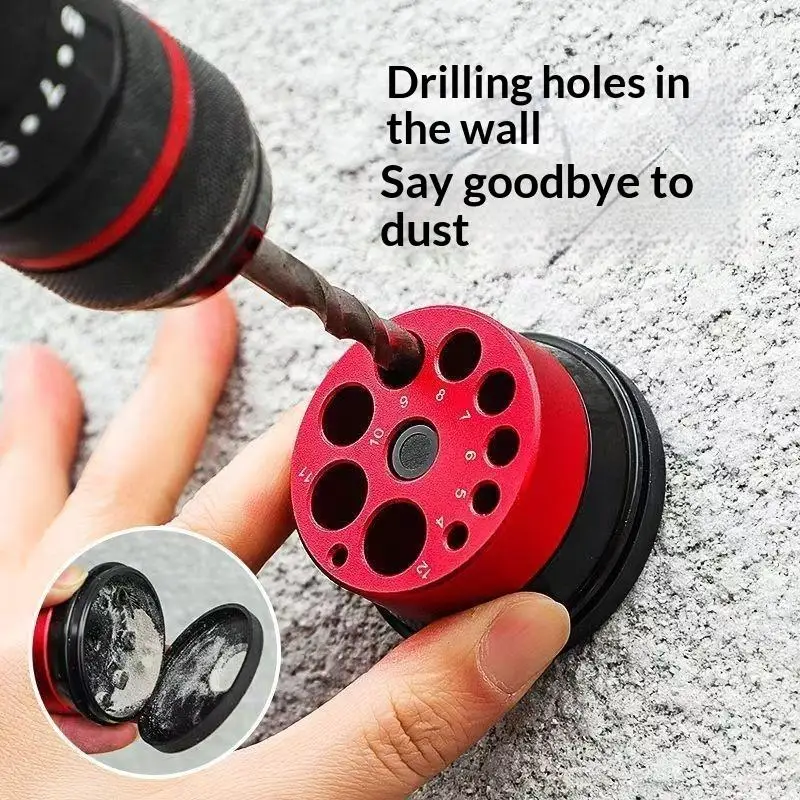 Red Dust Extractor Attachment For Impact Drills - Removes Dust And Debris During Drilling,Ideal For Construction And DIY Project