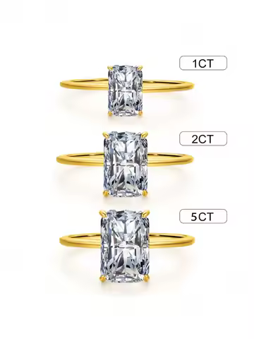 925 Sterling Silver 1-5CT Zircon Gorgeous Shiny Rectangle Ring For Women Engagement Wedding Luxury High Quality Fine Jewelry