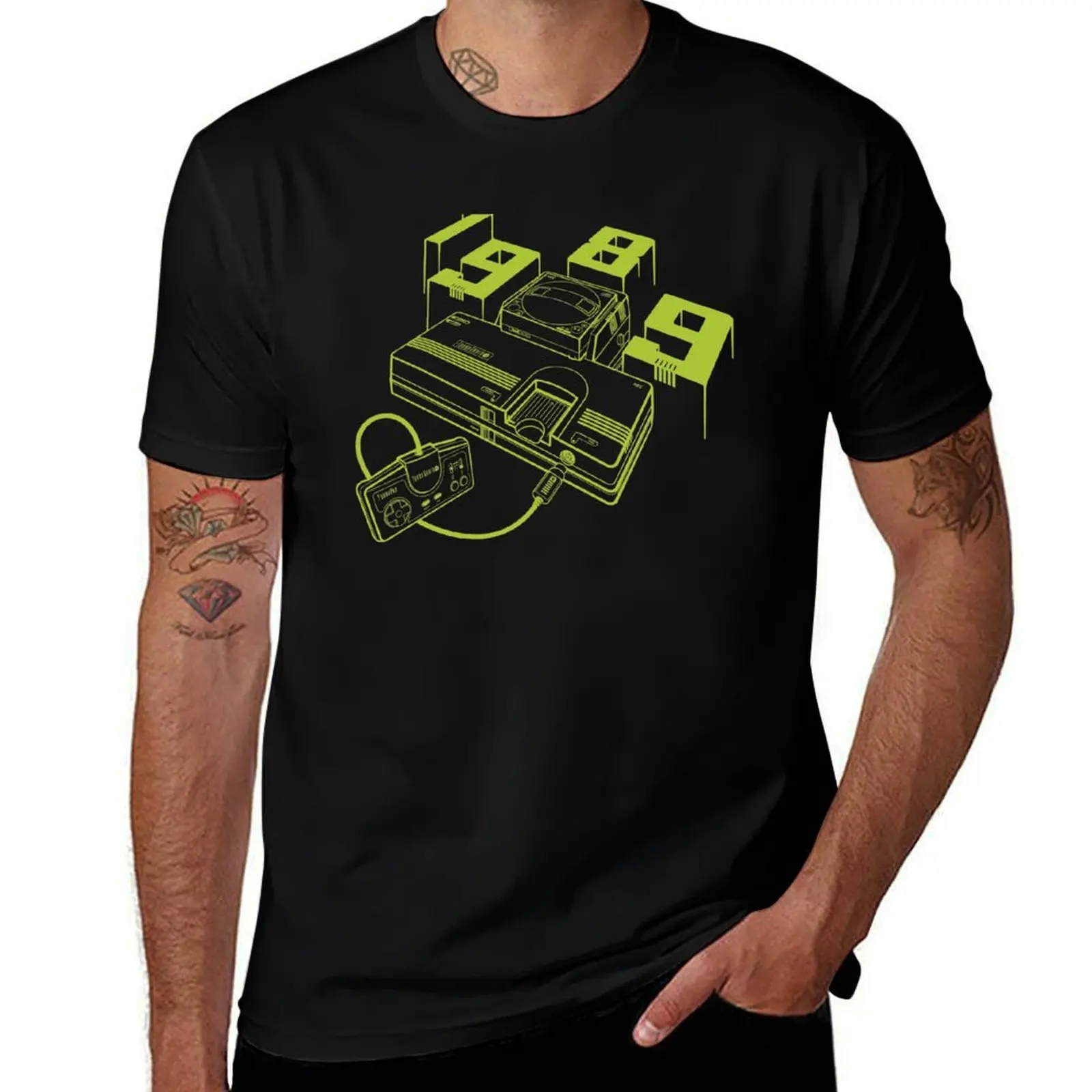 

1989 TurboGrafx-16 Line Art T-Shirt t shirts for man graphic vintage t shirt man casual t shirts for man pack white T-Shirt