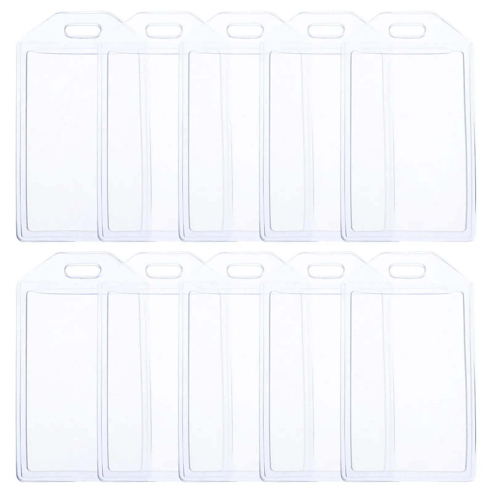 10 pcs Badge Holder Id Card Halloween Christmas New Year Clear Id Badge Holder Clear Card Holder Sleeve Clear Luggage Tag Soft