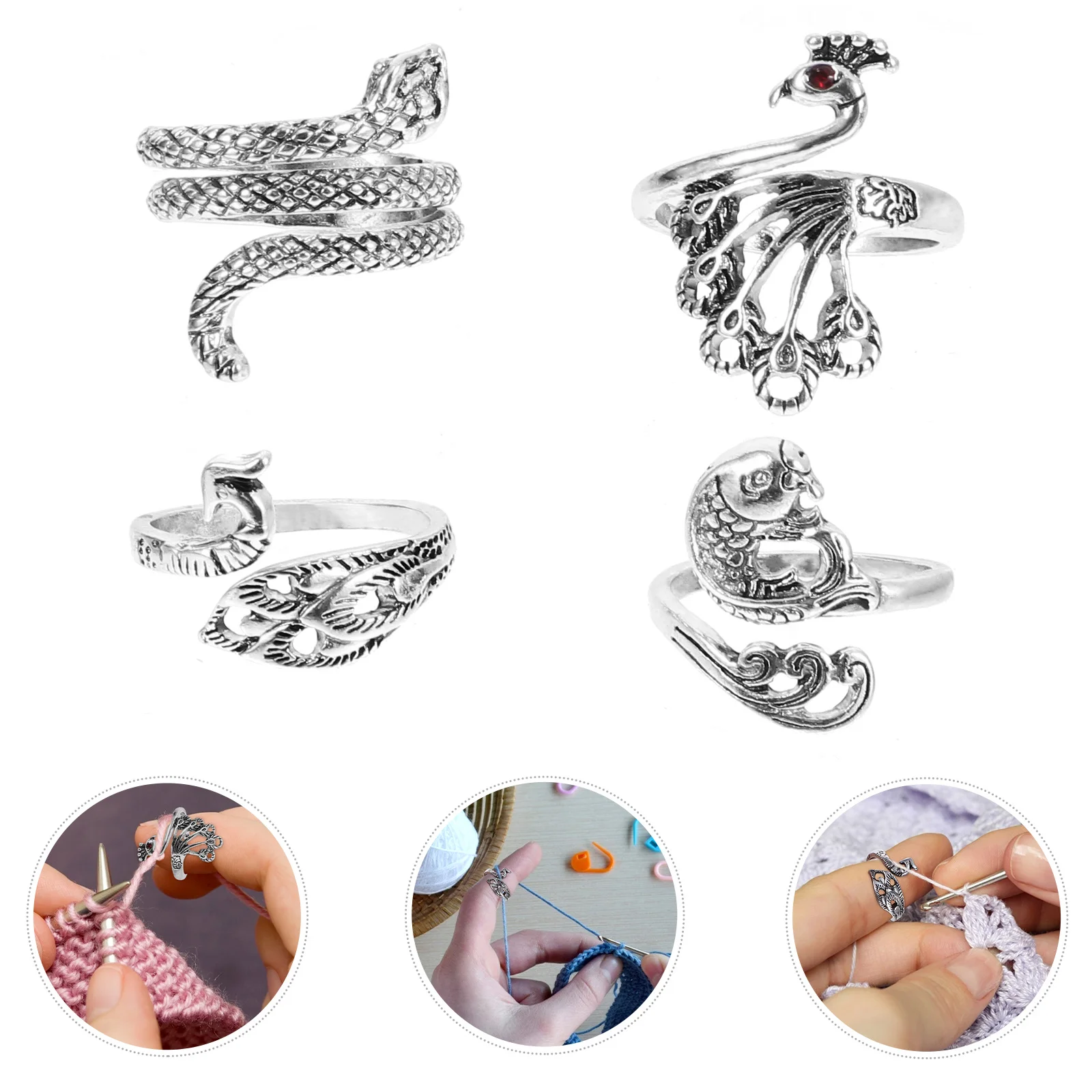 

8Pcs Knitting Loop Ring Woolen Yarn Knitted Accessory Thimble Yarn Ring Faster Work No Knots Knitting Rings Winding Thread Tool