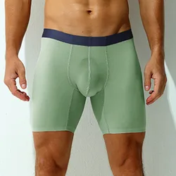 Sexy Men Underwear Middle Waist Shorts Panties Long Boxers Briefs Underpants Convex Pouch Knickers Man Running Lengthening Wear