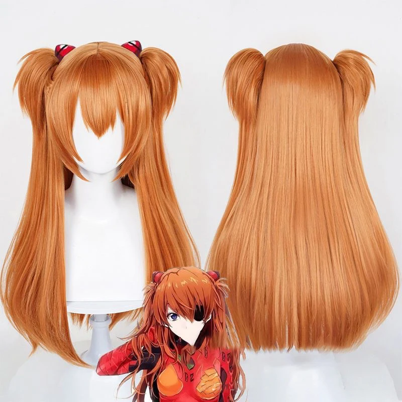 Asuka Langley Soryu Cosplay Wig Anime EVA Temperature Hair Strands Performance Halloween For Women