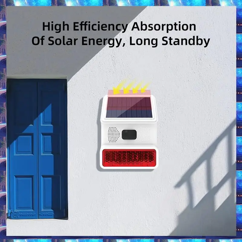 

2025 Беспроводная солнечная стробоскопическая сигнализация, звуковая вспышка, наружная сигнальная сирена для 433 МГц, Wi-Fi, GSM сигнализация для дома, фермы, беспроводная S