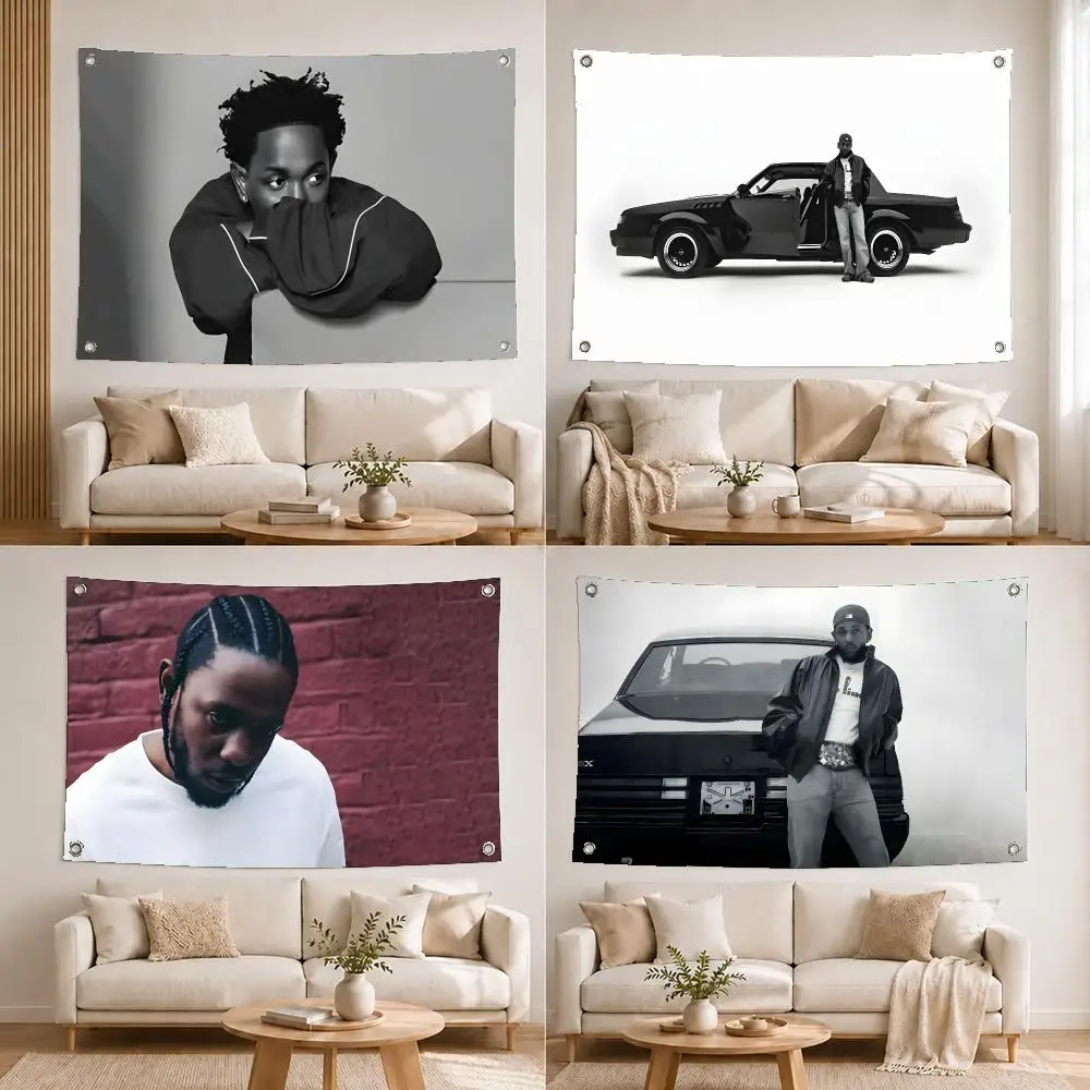 Rapper K-Kendrick Lamar Flags Flags For Bedrooms Outdoor Decors Home Decor Items Tapestry Barber Shop Advertising