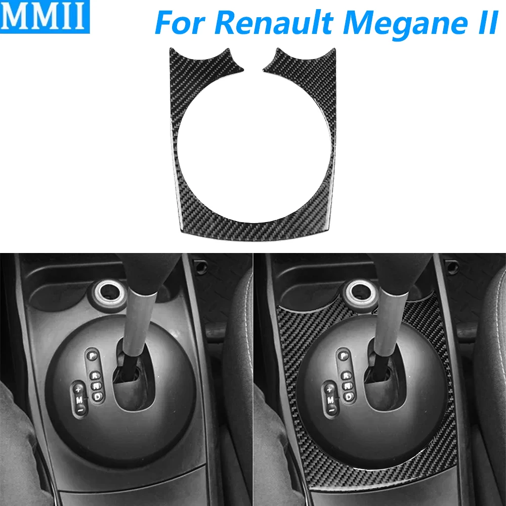

For Renault Megane II 2004-2008 Carbon Fiber Central Control Gear Shift Frame Panel Cover Car Accessories Decoration Sticker