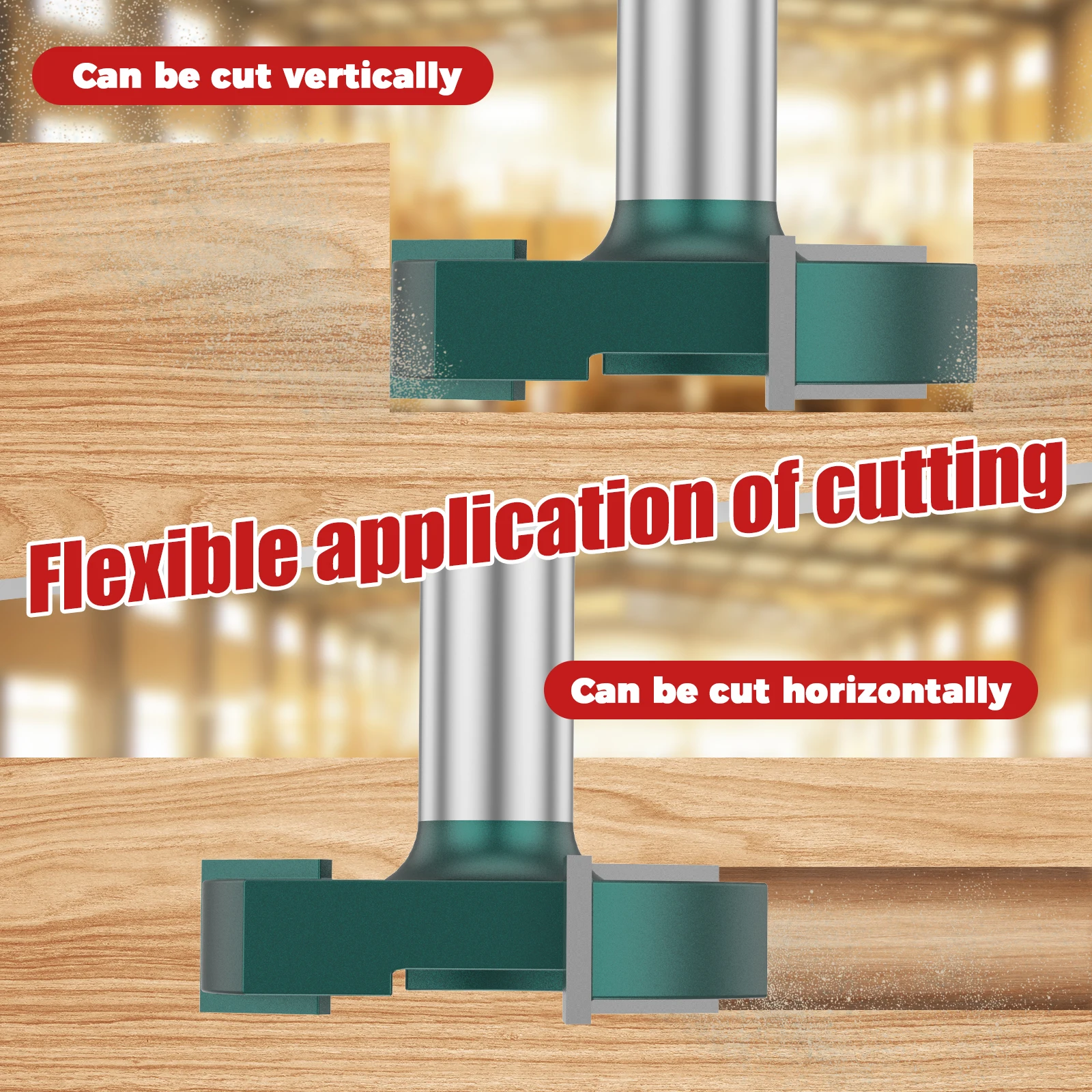 3Edge T Type Slotting Cutter Woodworking 3 Wings Carbide Slab Flattening Router Bit 2inch Średnica cięcia do drewna MDF