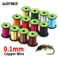 Wifreo-alambre de cobre de 0,1mm y 60M, hilo de Metal ultrafino, Material de atado de moscas para ninfas de mosca seca/húmedo, larvas de mediano, Señuelos de Pesca de trucha