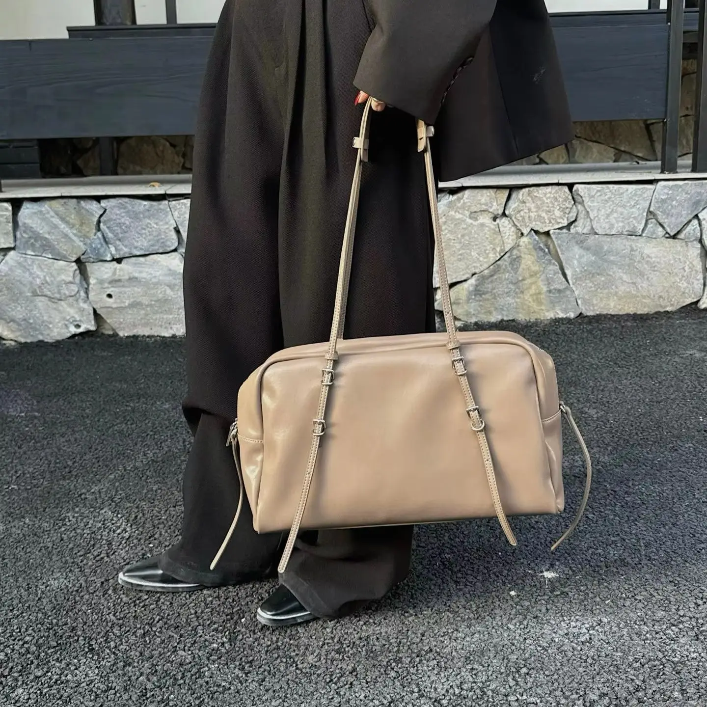 Women's Bag Large Capacity Genuine Leather Pillow Handbag Fashion Shoulder Bags Vintage Tote Bag