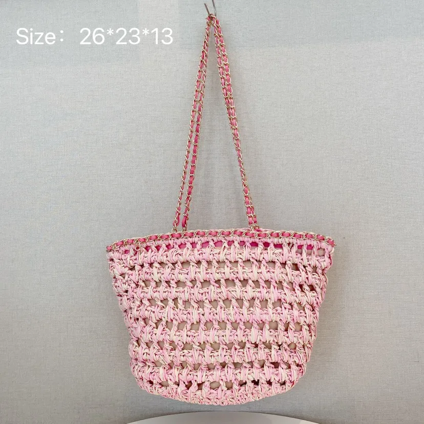 NEW 2023 Summer Big Straw Bags for Women Beach Bags Woven Handbags Travel Shopper Casual Resort Style Shoulder Side Bags