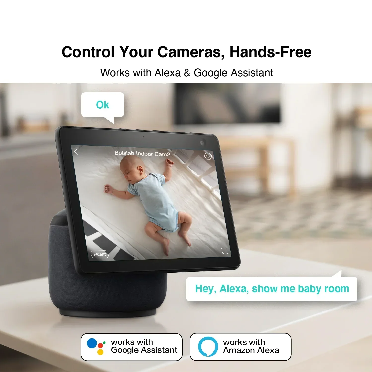 Botslab 360 Home Security Cam2 PTZ Webcam 2K 3MP AI Human Detection Night Vision Webcam Work With APP