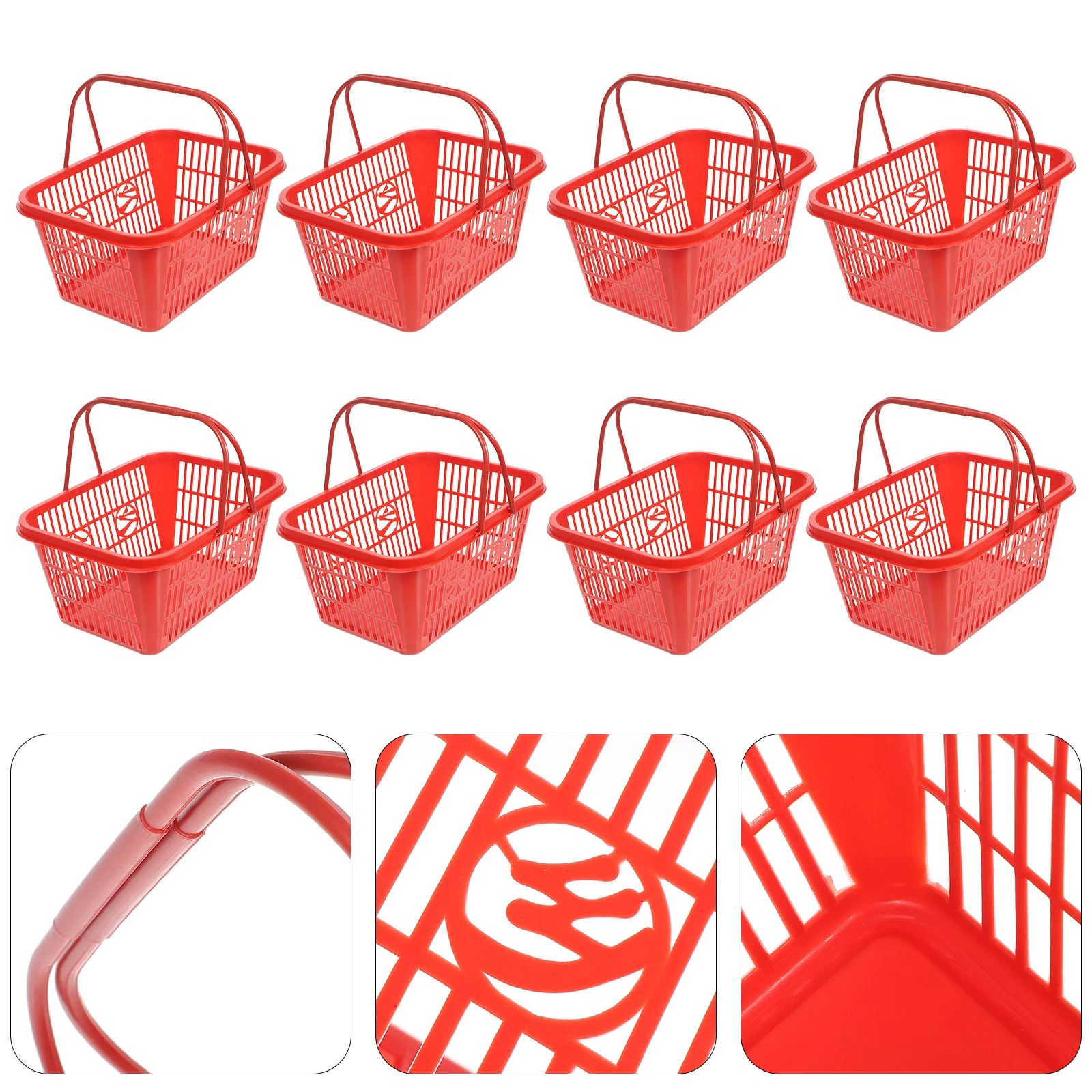 Cesta de frutas de plástico, contenedores de almacenamiento de gran capacidad, asas portátiles para ir de compras, cocina, hogar, fresas, uvas, naranjas