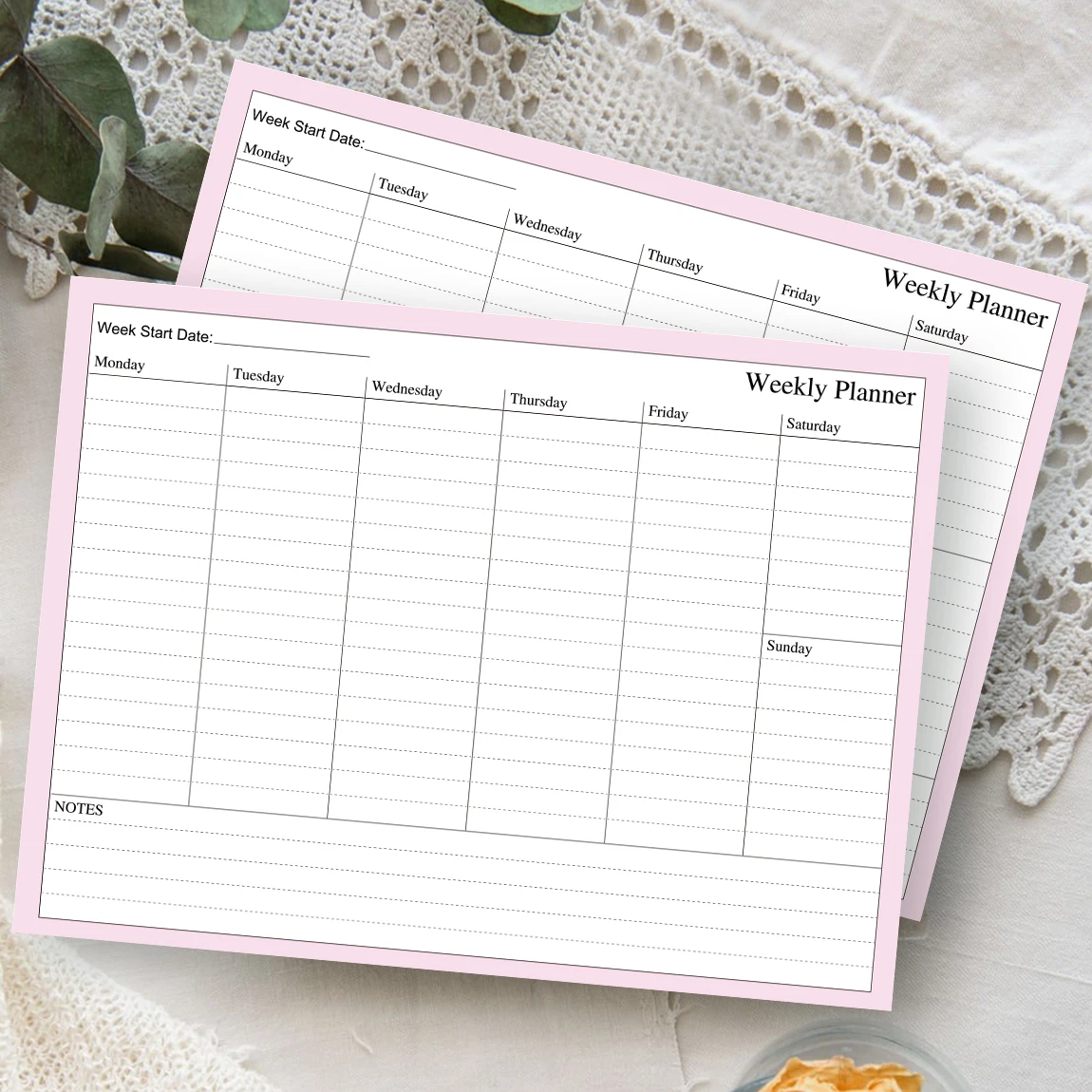 Weekly Planner Notepad To Do List Pad With 24 Tear-off Sheets, Weekly Calendar Desk Pad For Home & Office