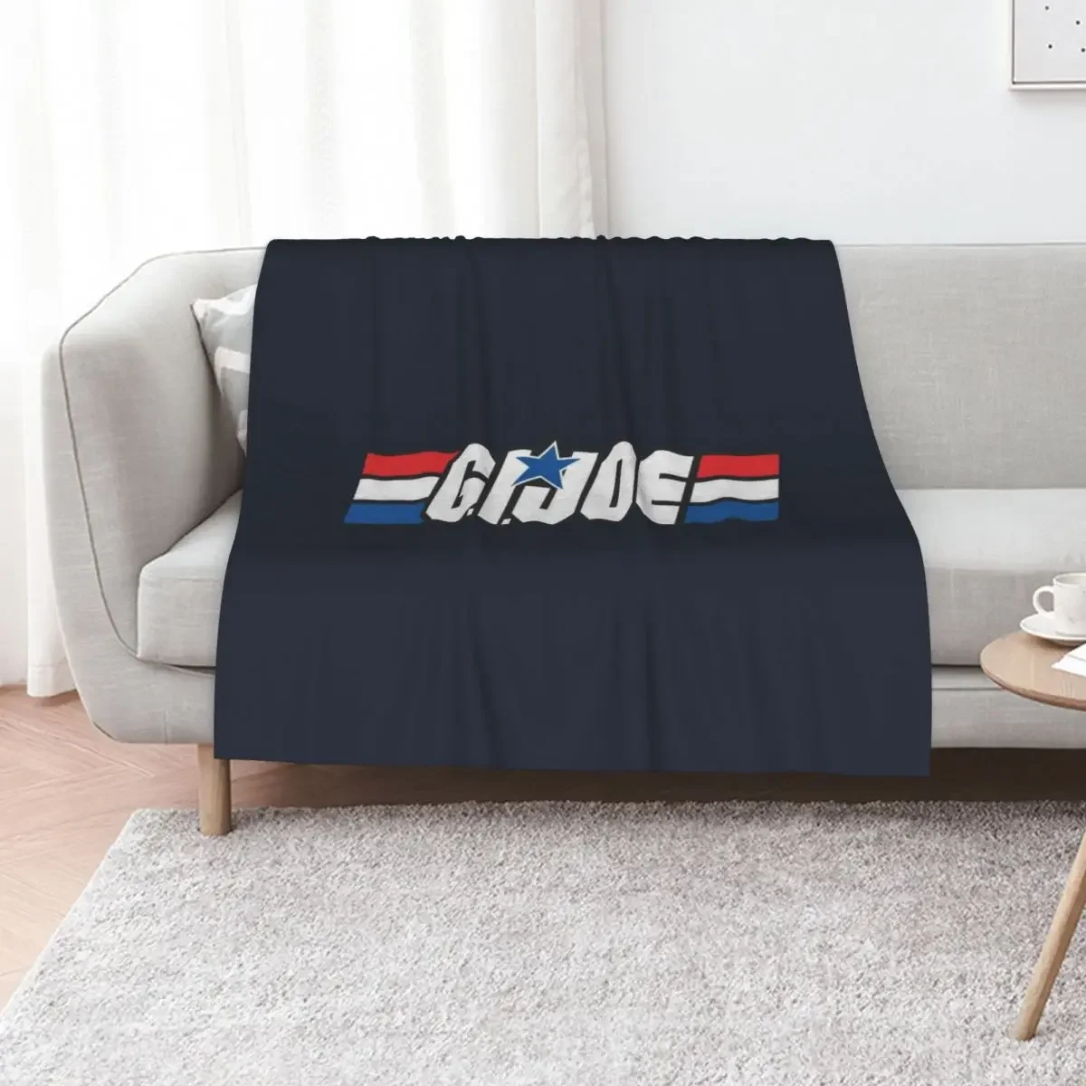 

Gi Joe Logo Design Throw Blanket Luxury Flannel Fabric Hairy Sofas Blankets