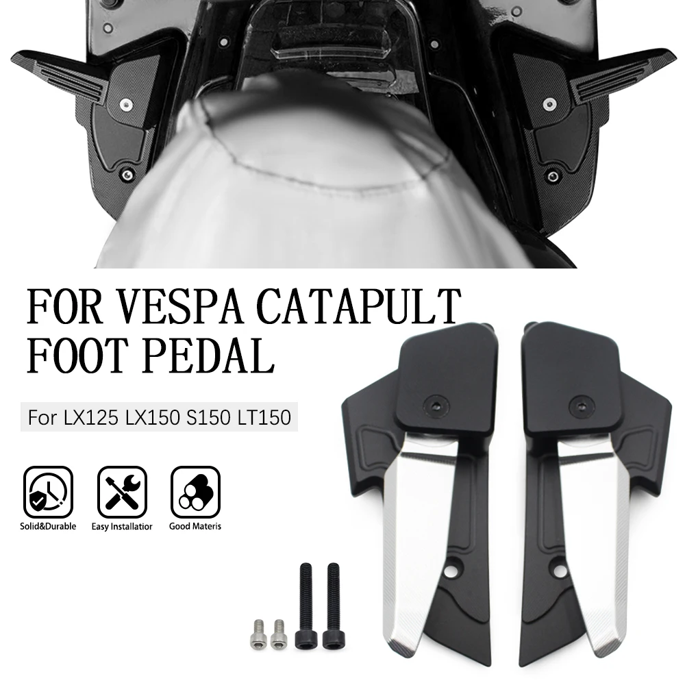 Foot Peg Anti-Slip Foot Rests Pegs Aluminum Alloy Motorcycle Rear Footrests for Vespa S125 S150 LX125 LX150 LT150